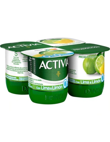 ACTIVIA LIMA LIMON 0% X4