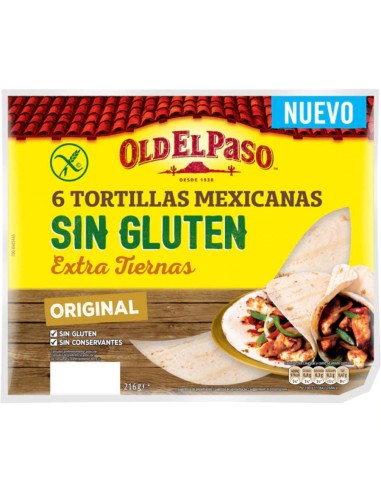 TORTILLAS S/GLUTEN OLDELPASO, 216 GR