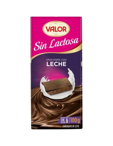 CHOCOLATE C/ LECHE VALOR S/LACTOSA 100 GR