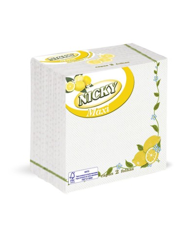 SERVILLETA NICKY 33 X 33 65 UNIDS LIMON 2C